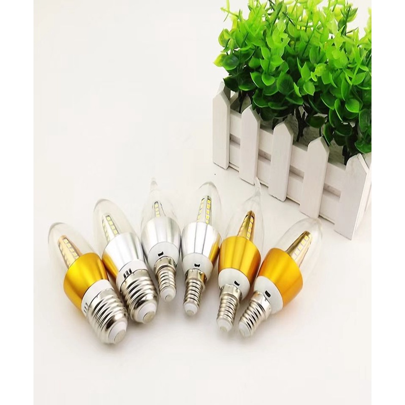 Lampu Candle Led Bohlam Smd 5 Watt E14/E27 Putih Kuning Terang Bagus