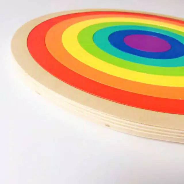 Mainan montessori Full Rainbow wooden Puzzle toys Pelangi Kayu