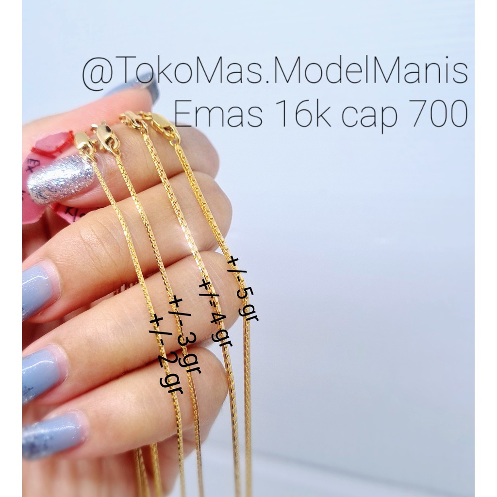 Kalung santa italy emas kuning 700 kadar 16 k