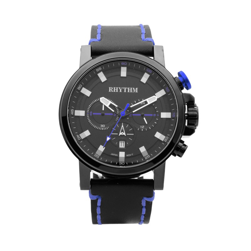 Rhythm SI1604L05 Chronograph Jam Tangan Pria Leather Strap