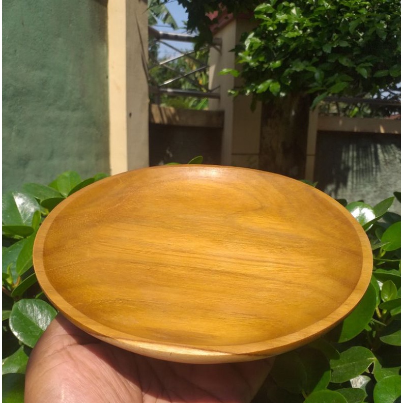 piring bulat/piring liuk 20cm.kayu jati