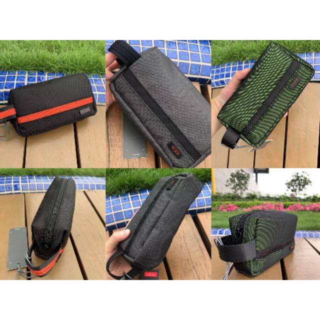 Tas tangan tumi toiletry ballistic nylon mirror quality pouch kosmetik