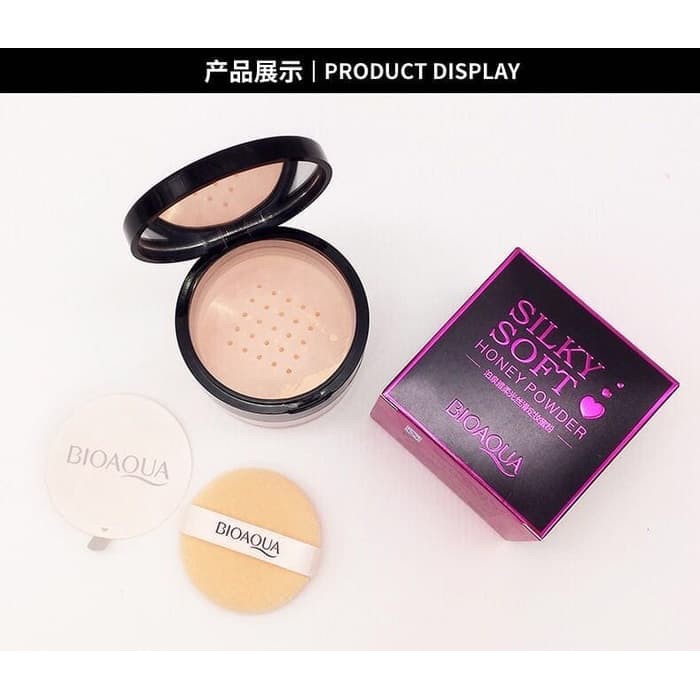 BIOAQUA SILKY SOFT HONEY POWDER ~ Bedak Wajah Bioaqua ~ Bedak boneka