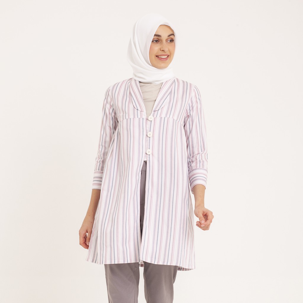 

MFMW "Mahima" Blazer Wanita Motif Garis