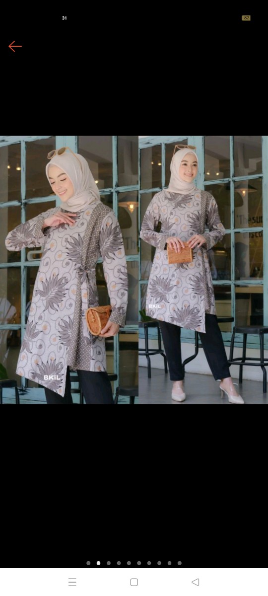 M-l-xl-xxl Batik Tunik Wanita Asj Sa Hrb026 Kenongo Pekalongan Sogan Tulis