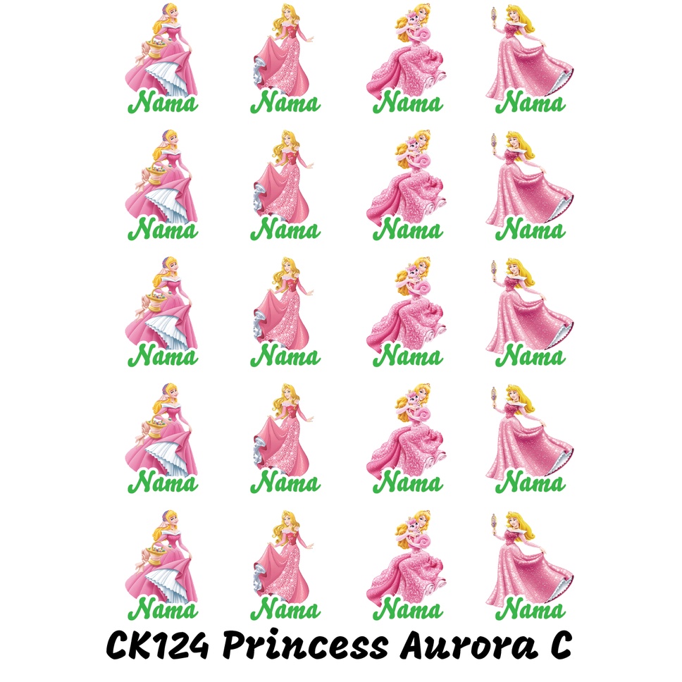 

Sticker Nama Cutting Label Waterproof Tahan Air Princess Aurora CK124