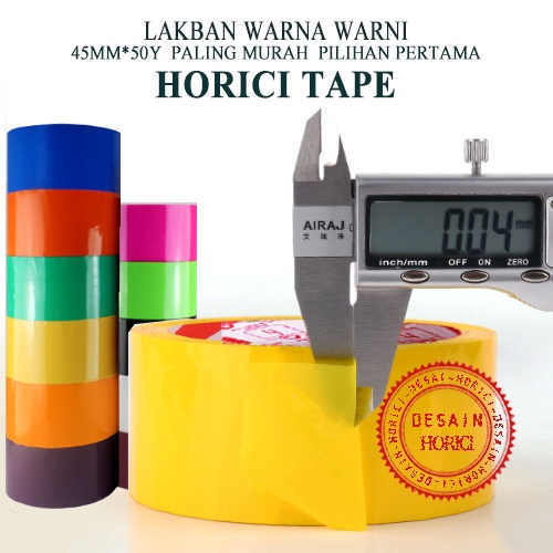 ISOLASI WARNA-WARNI HORICI TAPE Perekat Murah Super Kuat /45mmx50Y LAKBAN ISOLASI WARNA-WARNI