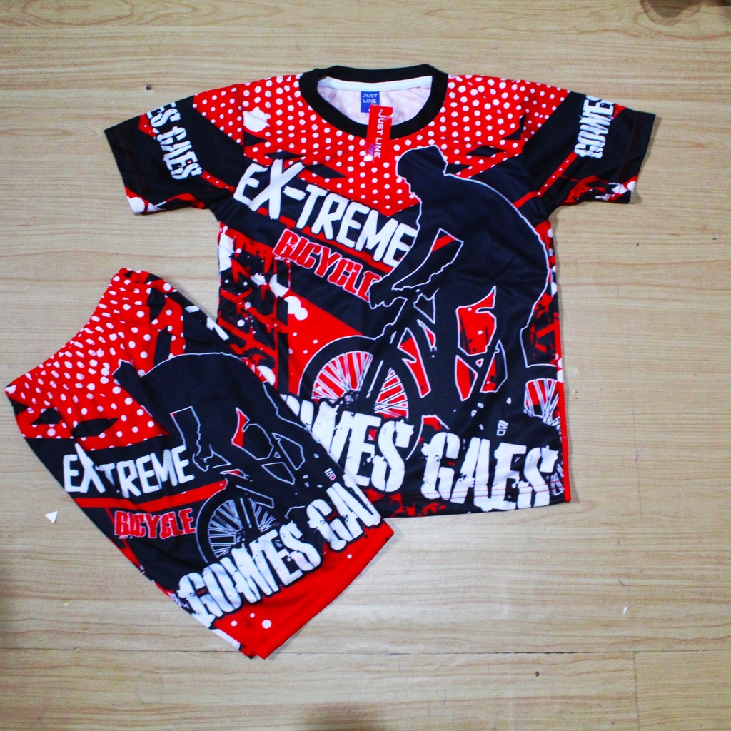 Jersey setelan baju sepeda downhill anak size 2-12 thn