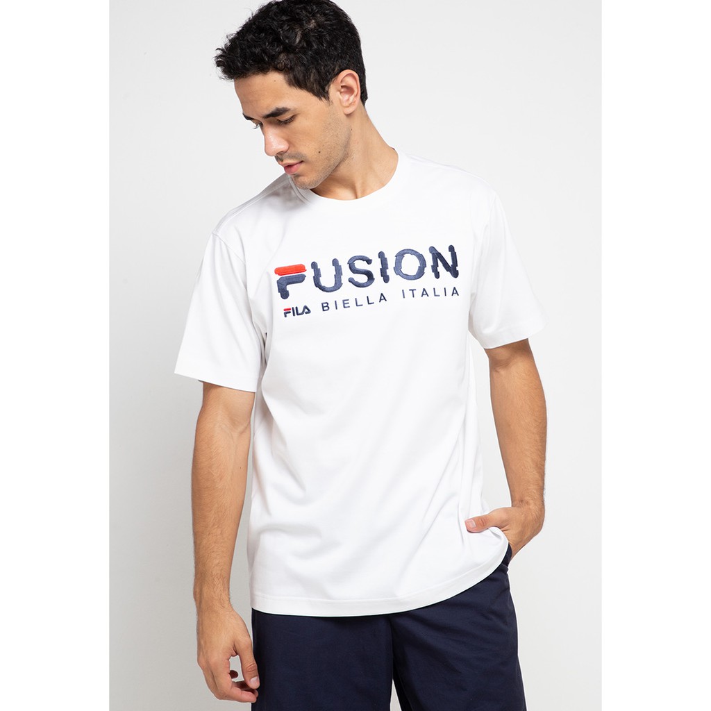  Fila  Baju  Kaos Fussio Olahraga  Pria White Shopee Indonesia