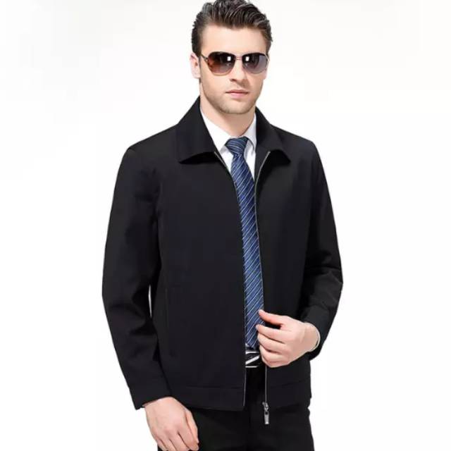Semi jas jaket pria kantoran/jaket formal hitam