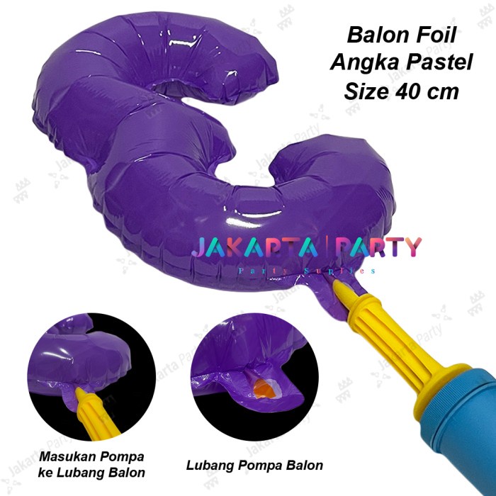 Balon Angka Pastel 40 cm / Balon foil angka / Balon angka