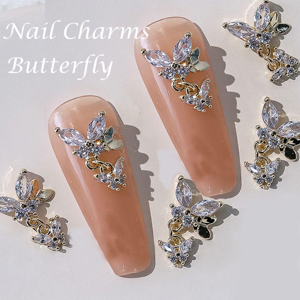 Mxbeauty Paku Charms Bulan Fashion Hiasan Kuku Nail Rhinestones Salon Kuku Manikur Aksesoris Nail Art Perhiasan