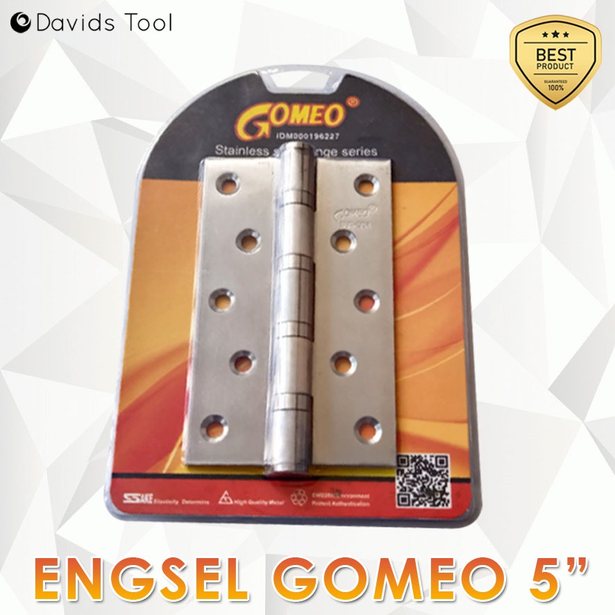 Gomeo Engsel Pintu Jendela Rumah Tebal Kamar Mandi Kayu Stainless Esel Ensel Stenlis 5 Inch Blister