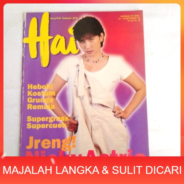 Majalah HAI No.36 Sep 1995 Cover NICKY ASTRIA Langka