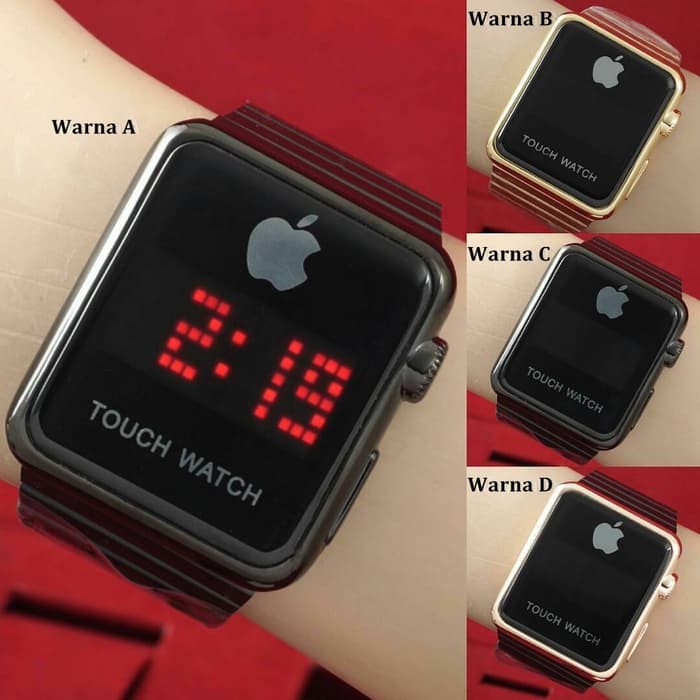 JAM TANGAN WANITA FASHION WANITA CEWEK MURAH PRIA COWOK APPLE TOUCH WATCH BOX GOLD FOTO ASLI