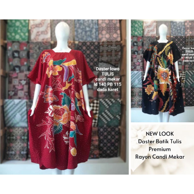 Daster Lowo Batik Tulis Rayon Premium Ld 140 Pb 115 Midi Dress Fashion Wanita Dewasa Pekalongan Ori 