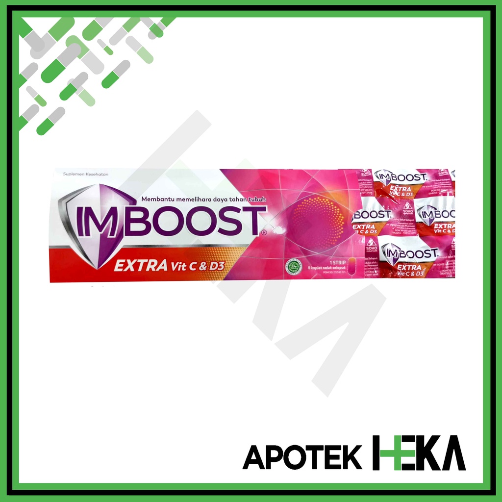 Imboost Extra Vitamin C &amp; D3 Strip isi 8 Tablet - Suplemen Daya Tahan (SEMARANG)