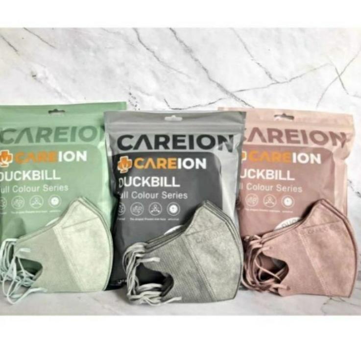 Harga Bersahabat.. [ISI 50pcs] Masker Duckbill Warna Careion Tebal Ber Embos Shrimpink, Mtcha, Abu d