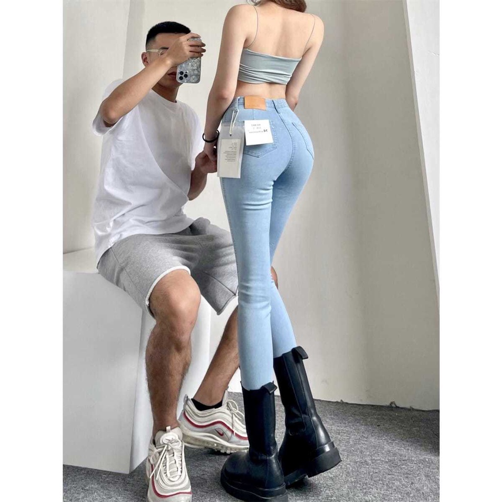 celana jeans pinggang tinggi