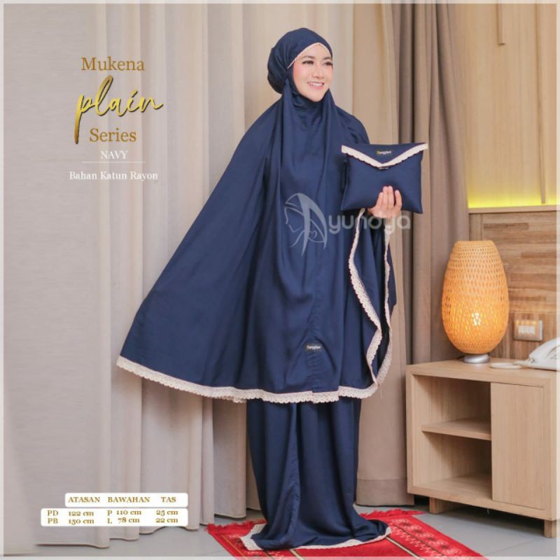 Mukena plain warna navy by Ayundya