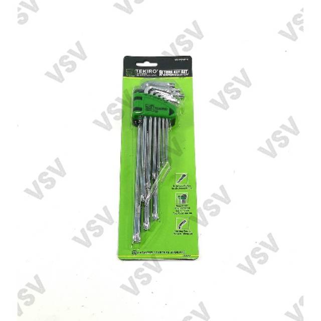 Tekiro kunci L bintang TANPA LUBANG set 9pc / Torx key set 9pc