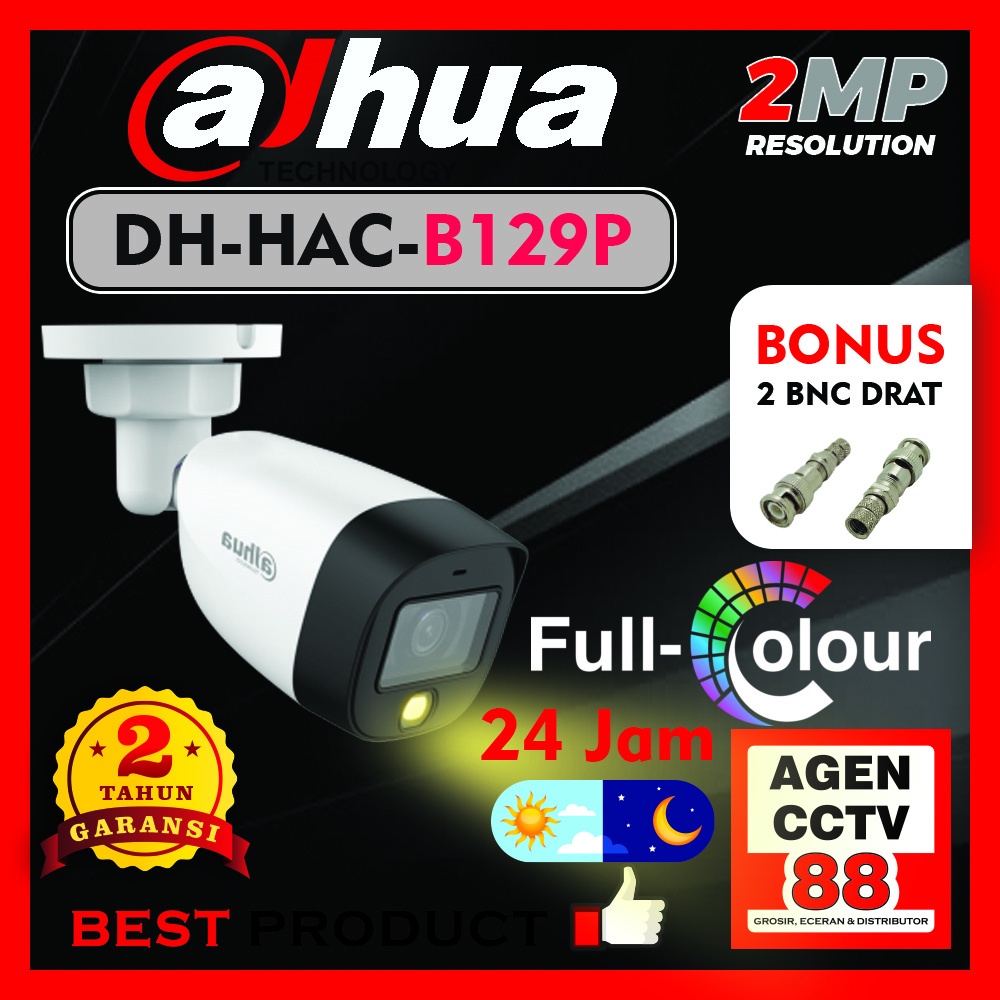 DH-HAC-B1A29P CCTV Dahua Outdoor FULL COLOR Colorvu 2MP Promo BONUS 2 BNC