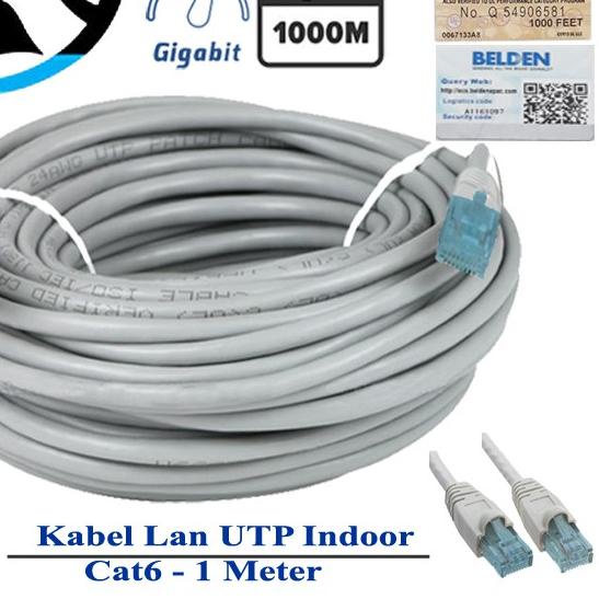 ♀ Belden UTP 1M Cat6 Kabel LAN 1 Meter Original USA Gigabit Siap Pakai ☻