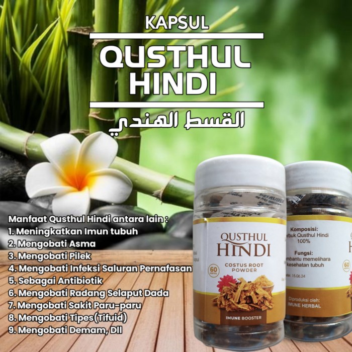 Original kapsul qusthul hindi isi 60 kapsul
