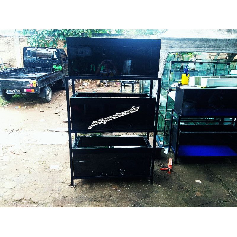 aquarium 100x40x40 8/5mm 3 susun stiker oracal black
