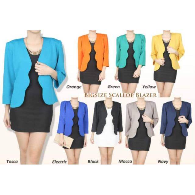 BLAZER JUMBO BIGSIZE model SCALLOP XXXL HITAM