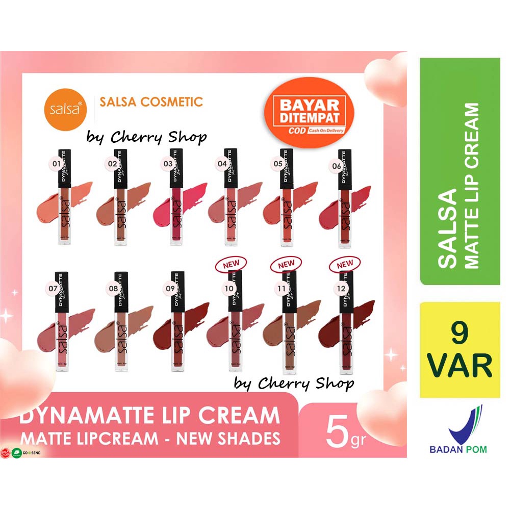 [12 WARNA] [TRANSPROOF] [BPOM] Salsa Dynamatte Lip Cream 5GR