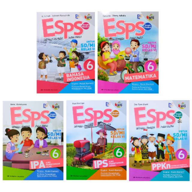 Buku Esps Matematika Bahasa Indonesia Ipa Ips Ppkn Kelas 6 Sdmi Kurikulum 2013