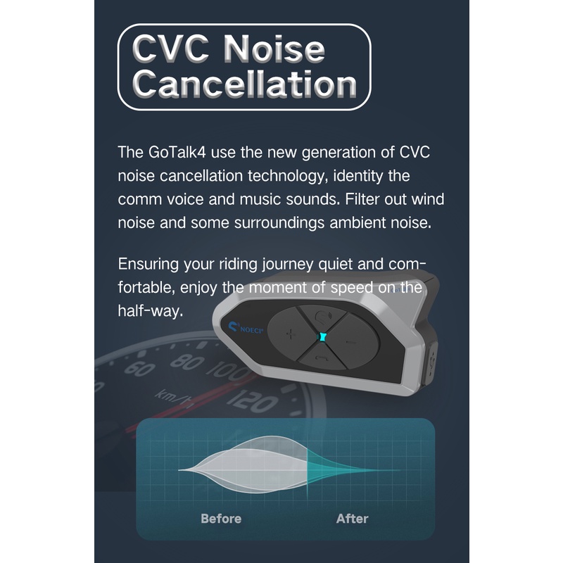 NOECI GoTalk 4 Bluetooth Intercom Helm Gotalk4 Alternatif Ejeas Q7 V6 PRO-5