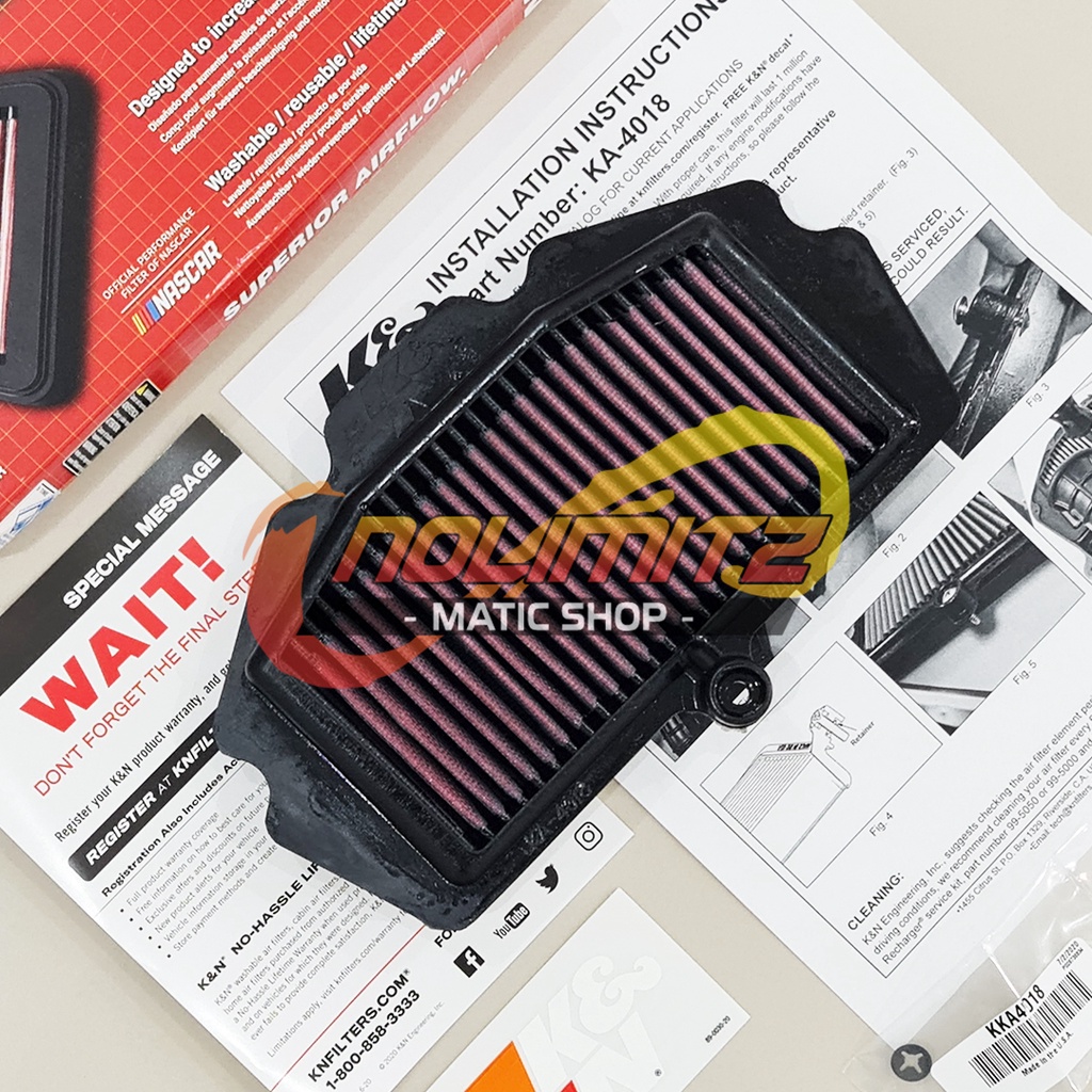 Air Filter Udara Racing K&amp;N KNN Kawasaki Ninja ZX25R 250 FI 2018