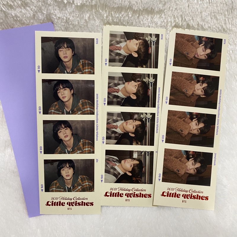 BTS little wishes sharing holiday 4cut Photo photostrip OFFICIAL jin v jk seokjin taehyung jungkook