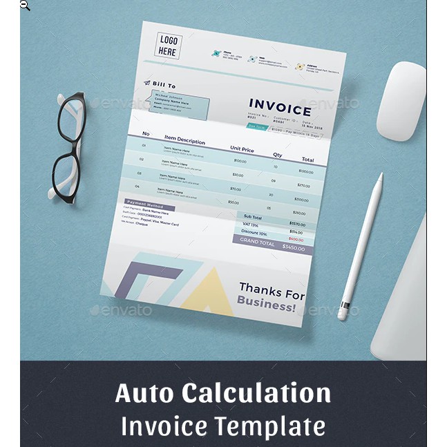 

NS Auto Calculation Invoice Template | Invoice Excel Numbers