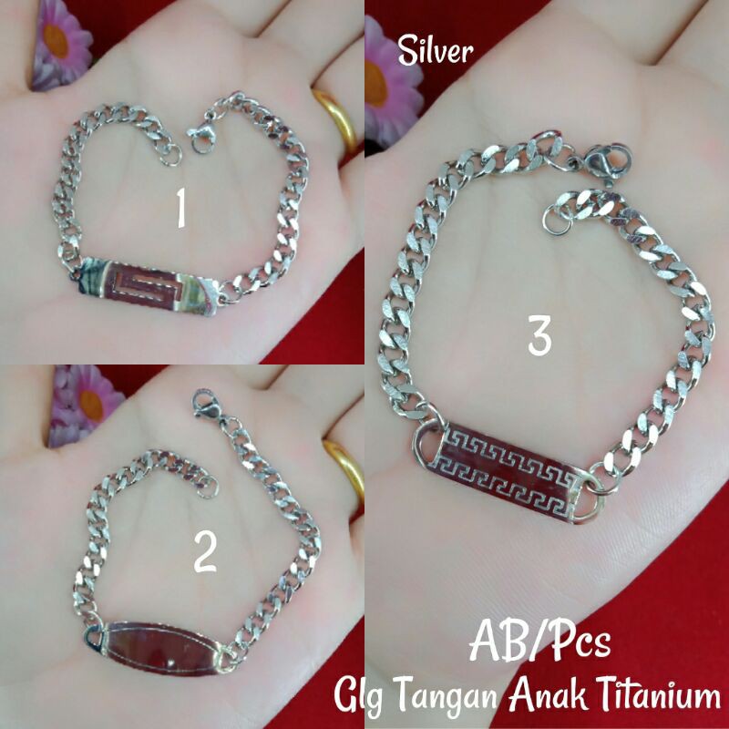 GELANG TITANIUM SILVER REMAJA/GELANG TITANIUM ANAK