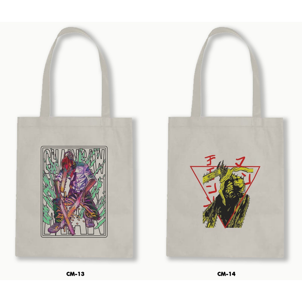 TOTE BAG BLACU - CHAINSAW MAN / ANIME / MANGA 01