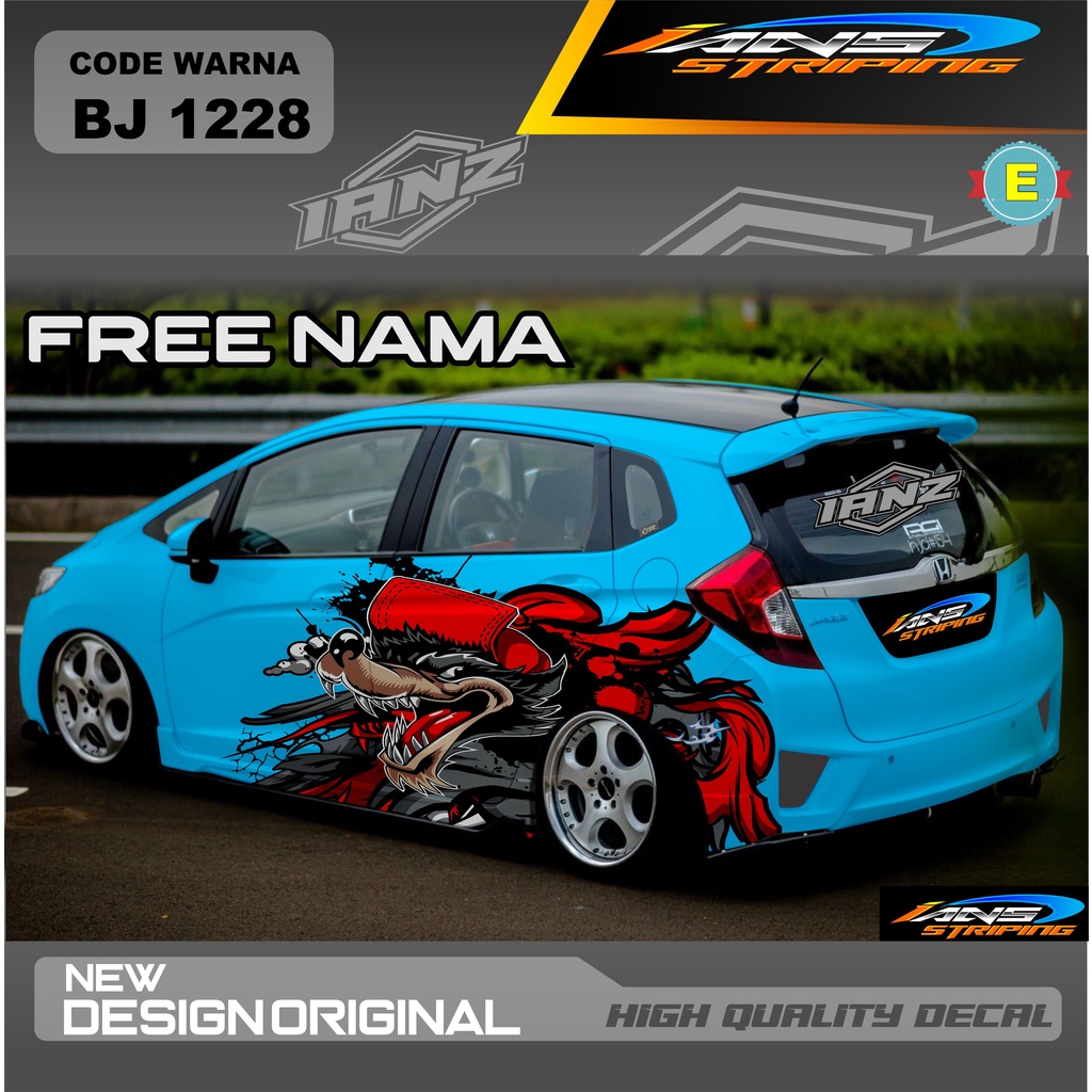 STIKER VARIASI MOBIL AGYA / VARIASI DECAL MOBIL HONDA JAZZ / DECAL STIKER MOBILIO AYLA