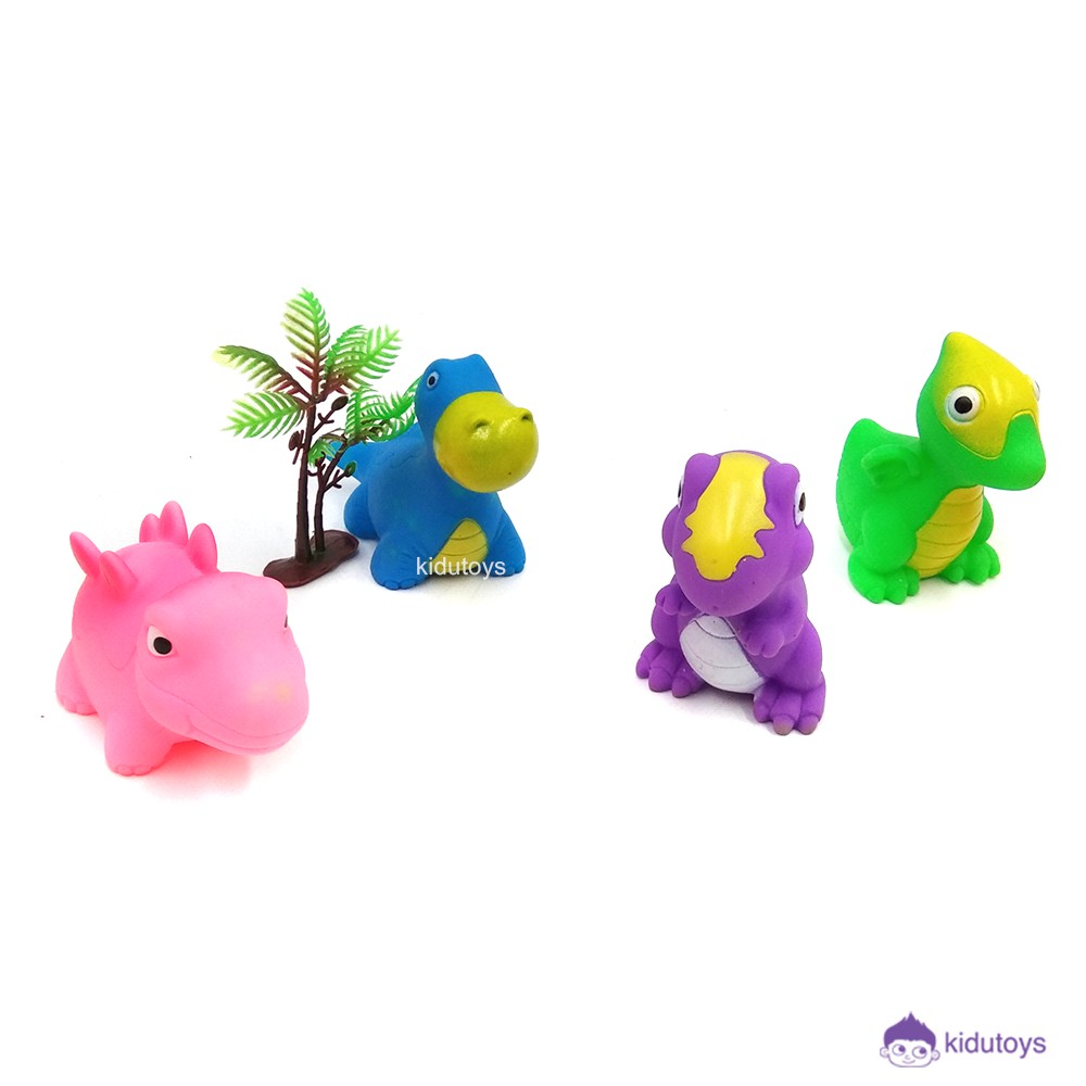 Mainan Anak Bayi Karet Binatang Bunyi Suara / Mainan Mandi Anak / Vinyl Kaili Dino Isi 6pcs Kidu Toys