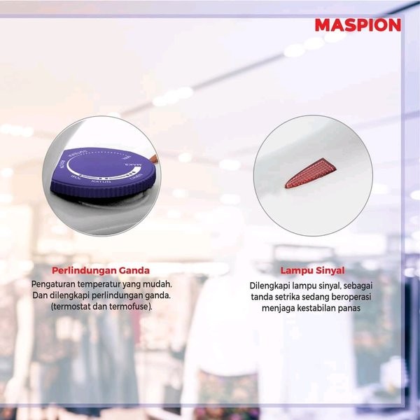 Maspion Setrika HA-380 Dry Iron HA380 Gosokan Baju HA 380 Ceramic