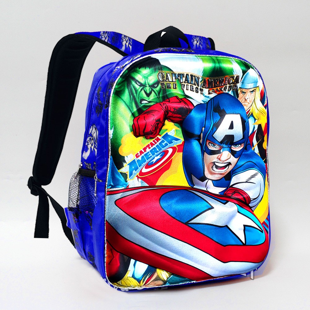 Tas Sekolah anak Captain America Emboss - Tas Anak Anak Captain America Emboss - Tas Karakter Murah