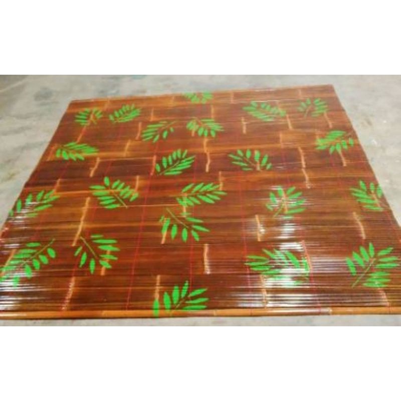 Tirai bambu hitam outdoor motif