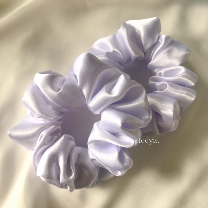 Clear White Scrunchie