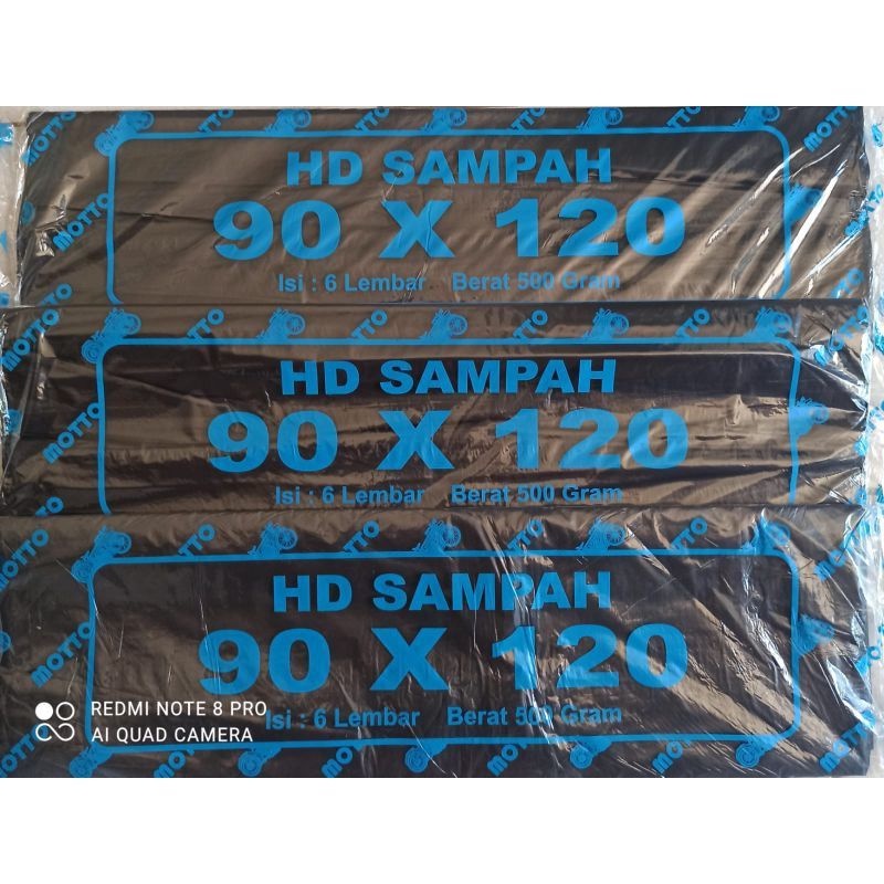 Kantong Plastik Sampah / Trash Bag Hitam Ukuran 90  x 120 @6 Lembar