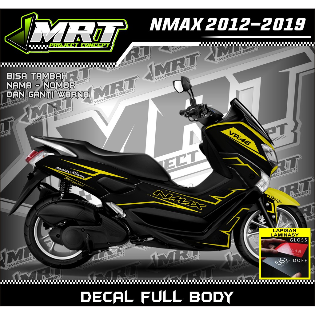 Decal Nmax Tahun 2012-2019 Full Body, Stiker Dekal Nmax 2012-2019 Full Body