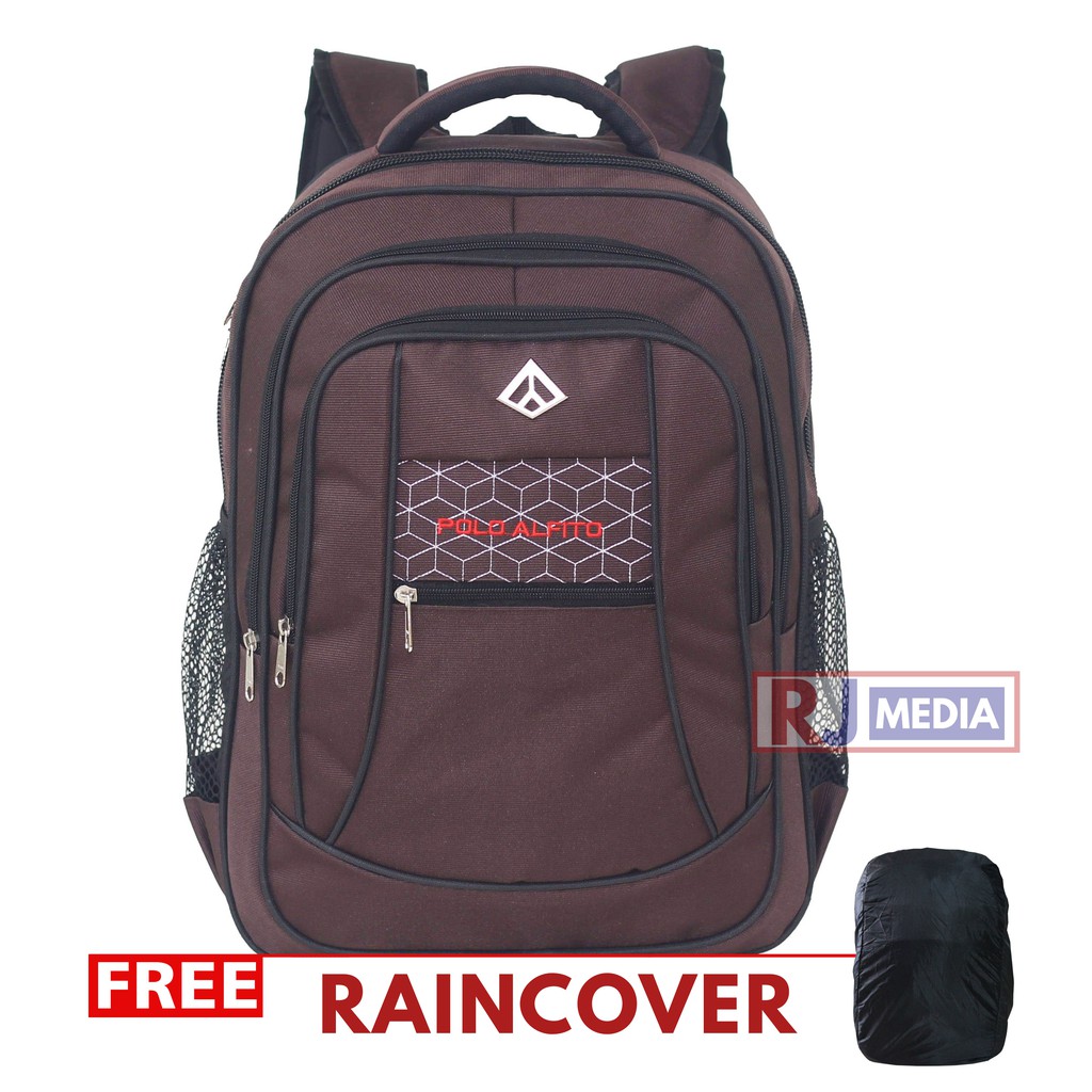 Tas Sekolah SMP SMA Kuliah Kerja Tas Pria Backpack Alfito Jaring Spider Coklat Tas Gendong Free Raincover Laptop In Kualitas Impor Termurah Jahitan Awet Muat Banyak