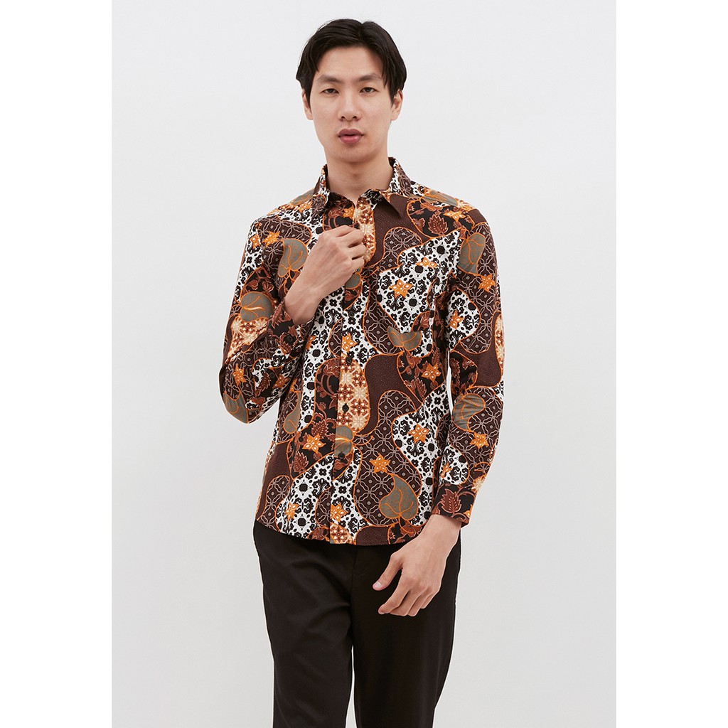 Kemeja Batik Pria Coklat 2014 Lengan Panjang YEGE