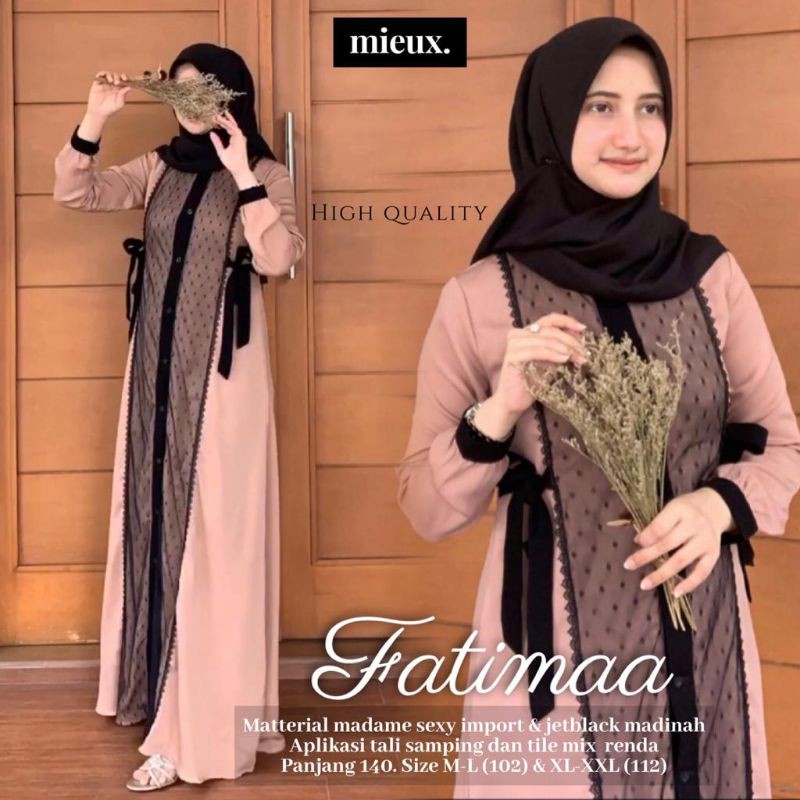 TERBARU TERMURAH FATIMAA DRES gamis muslim wanita motif original mieux shakira dres fatima dres ORIG