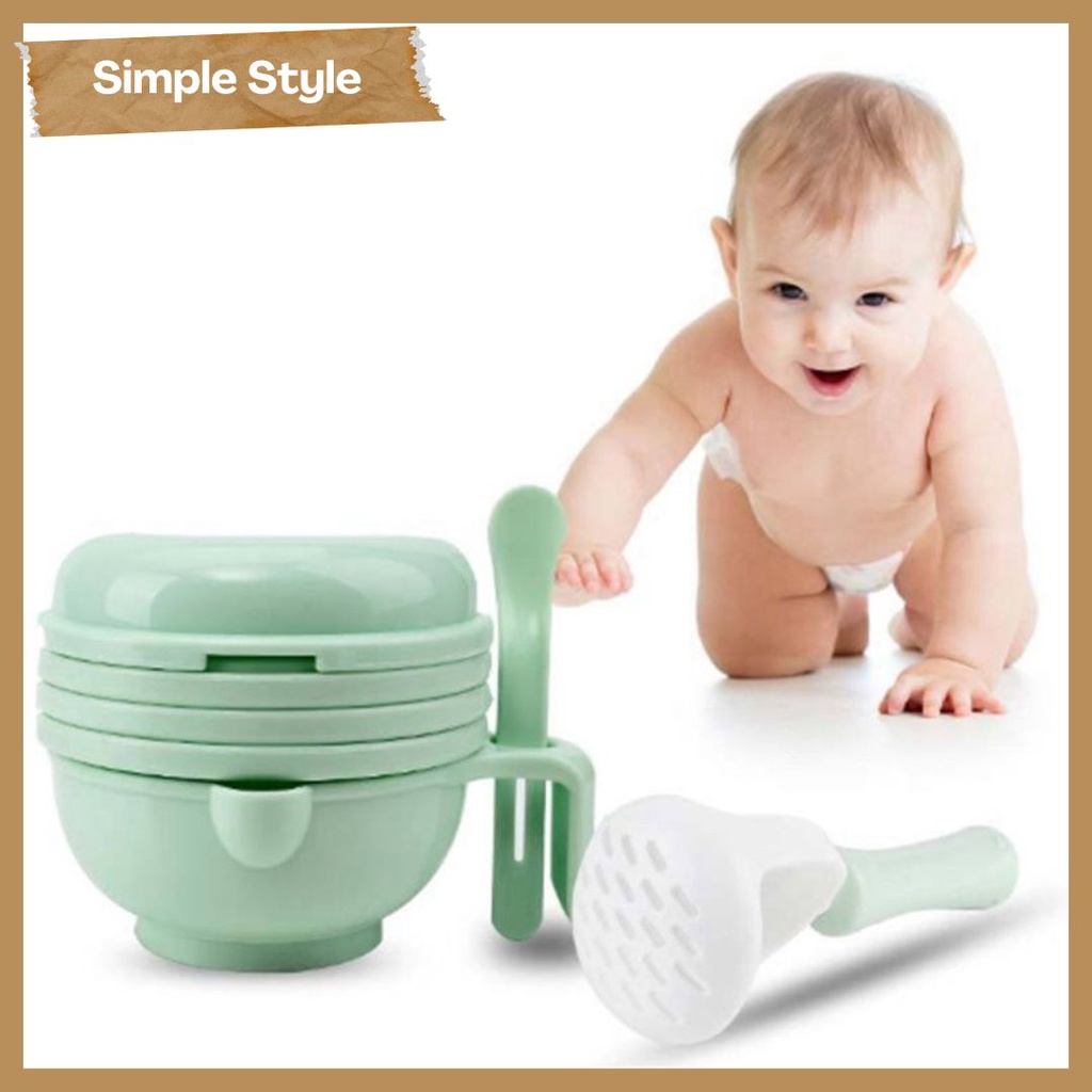 Grinder Baby Food Maker Grinding Bowl Alat Pembuat Makanan Bayi Anak set 9pcs